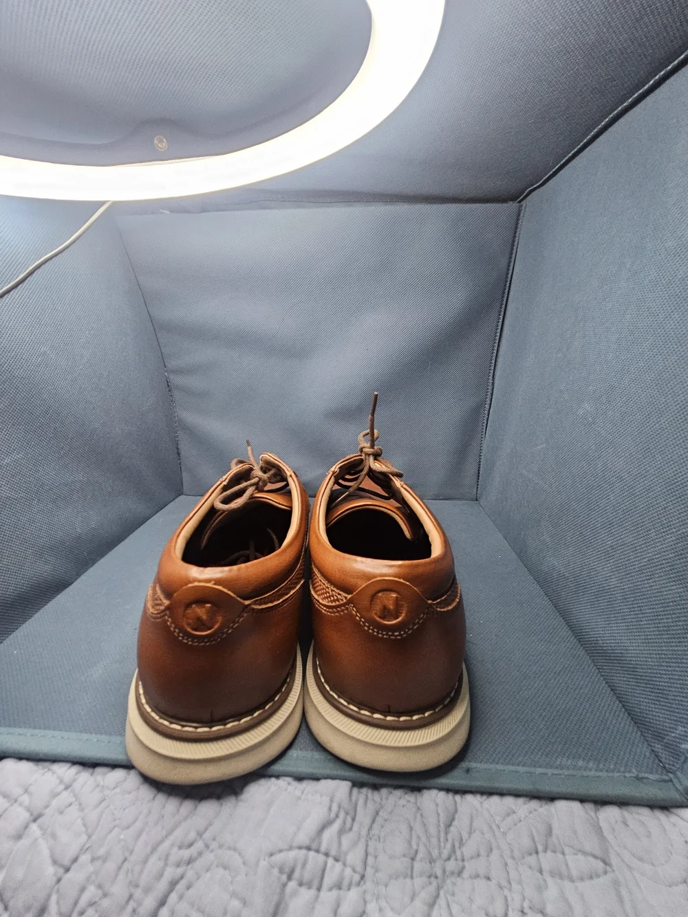 Nunn Bush Men's Tan Leather Lace-Up Dress Shoes